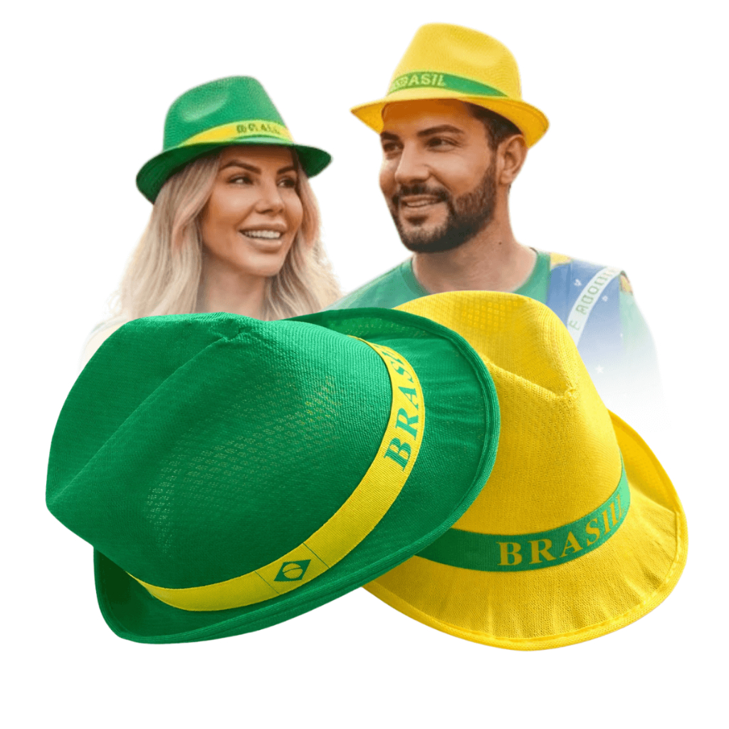 Chapéu Brasil Torcida Simples Kit Chapéu do Bras
