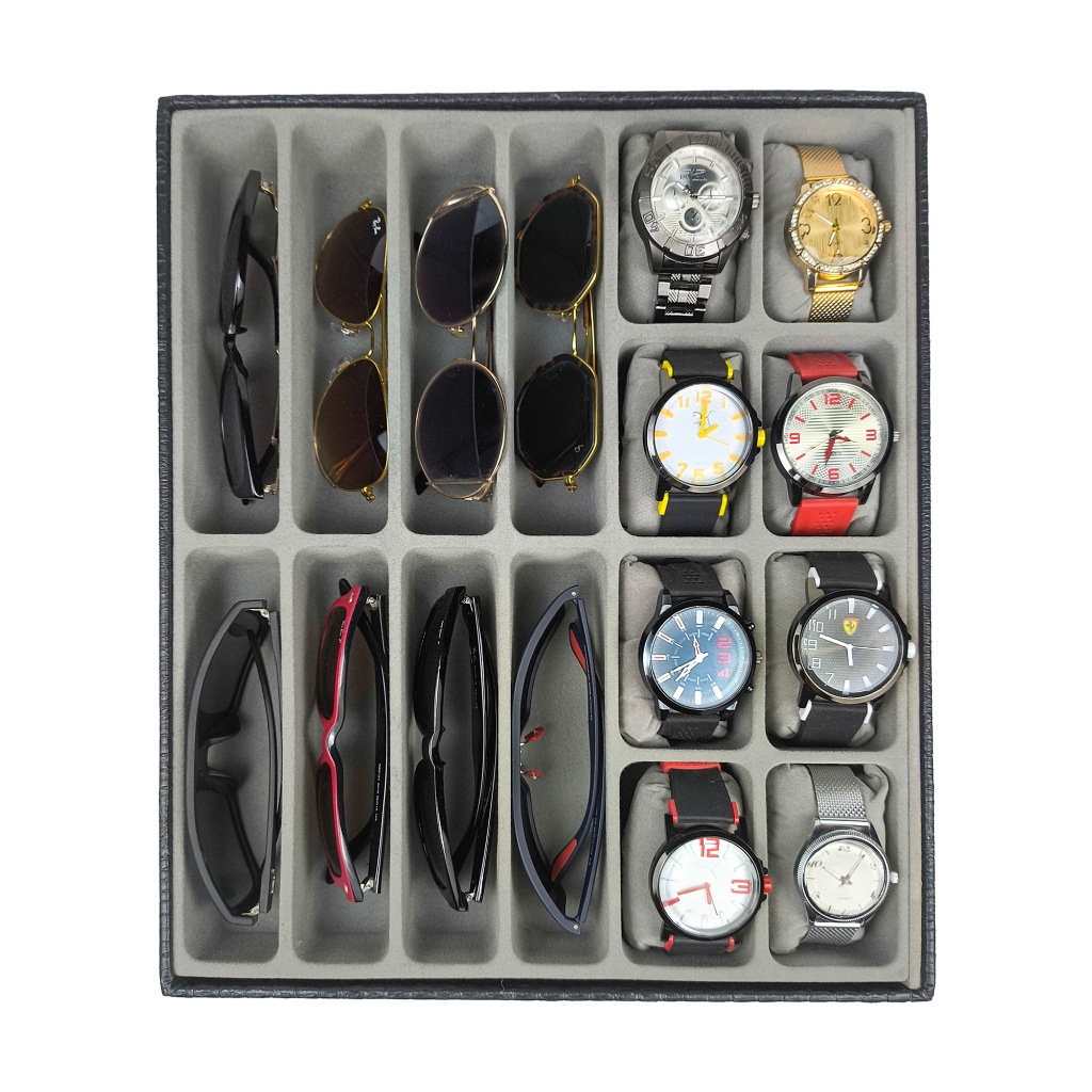 Bandeja Organizadora para 8 Relógios e 8 Óculos 