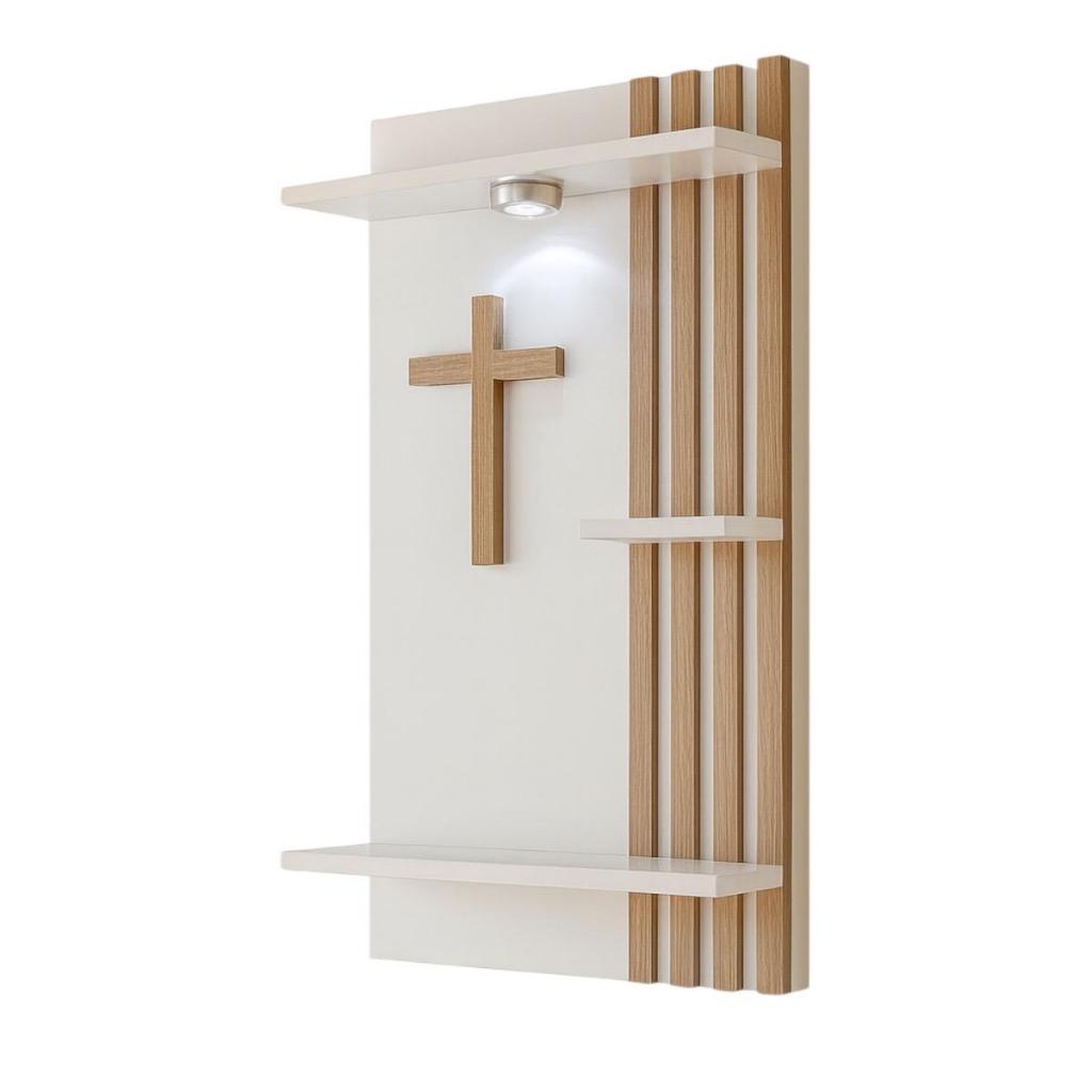 Oratório Ripado em MDF Com Luminária Cantinho da