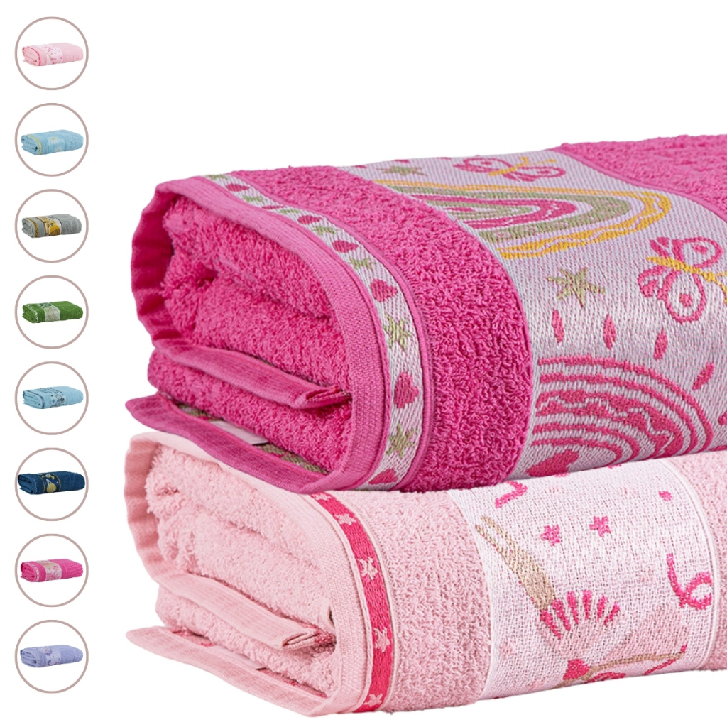 Kit 02 Toalha de Banho Infantil 100% Algodão Bout