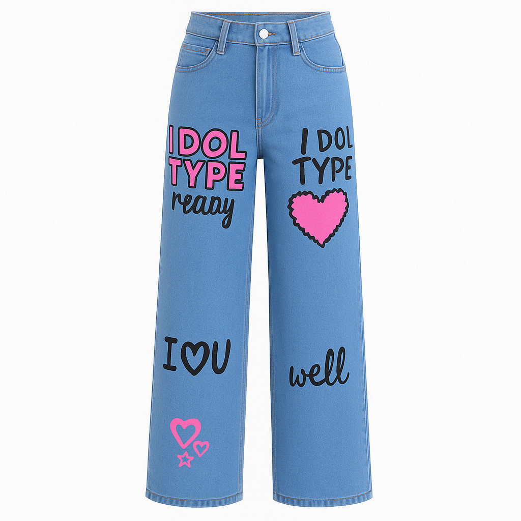 Calça Jeans Premium Feminina Juvenil Wide Leg Pan