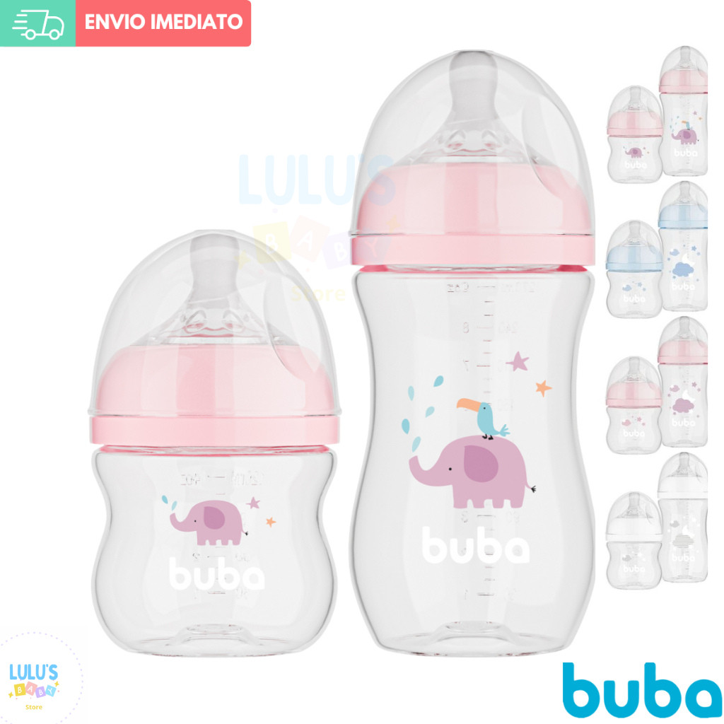Kit 2 Mamadeiras BUBA Easy Flow Anticólica 120 e 