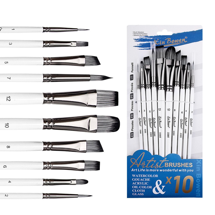 Conjunto De Pincéis Profissionais De 10 Unidades-