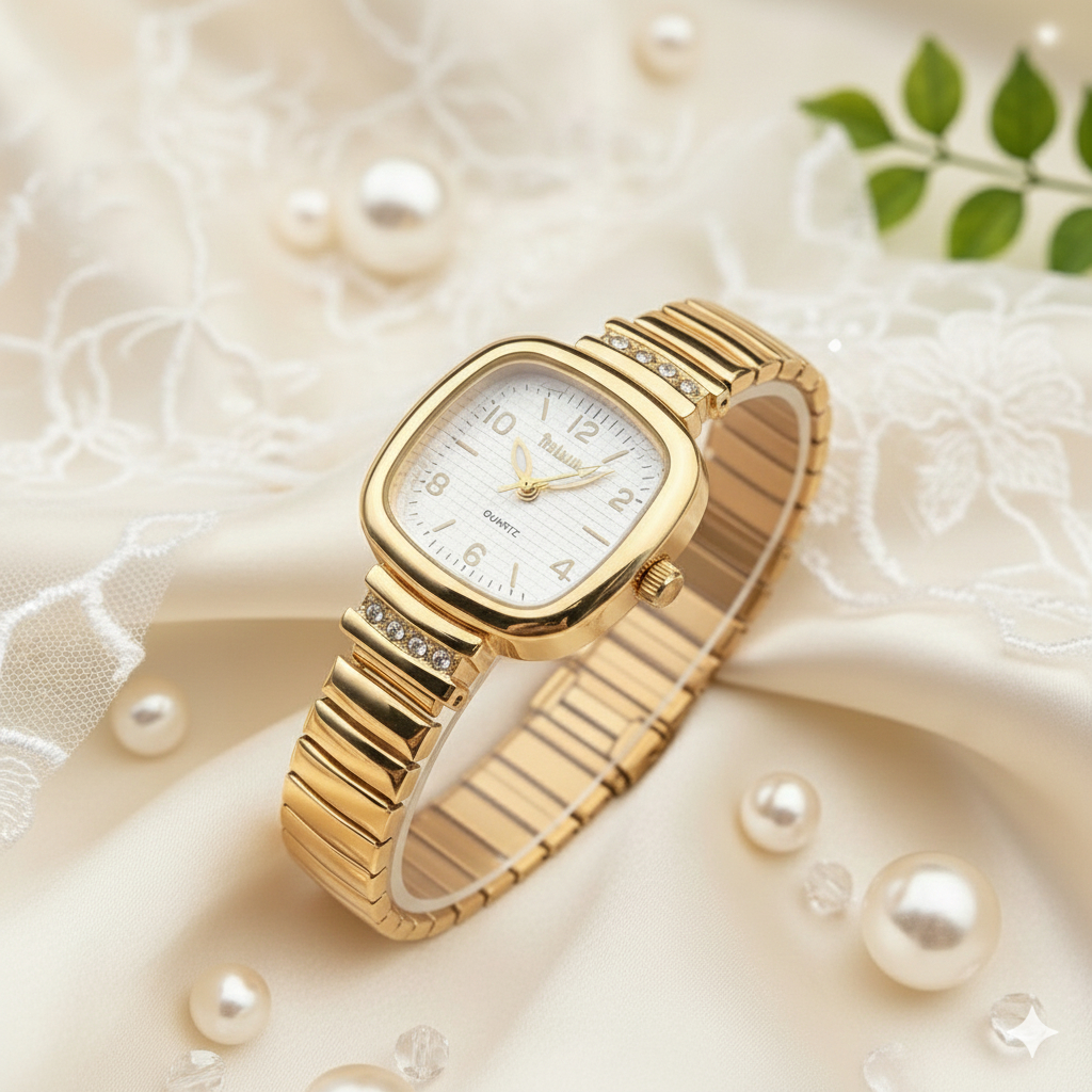 Relógio feminino MINI quartzo aço inoxidável pu