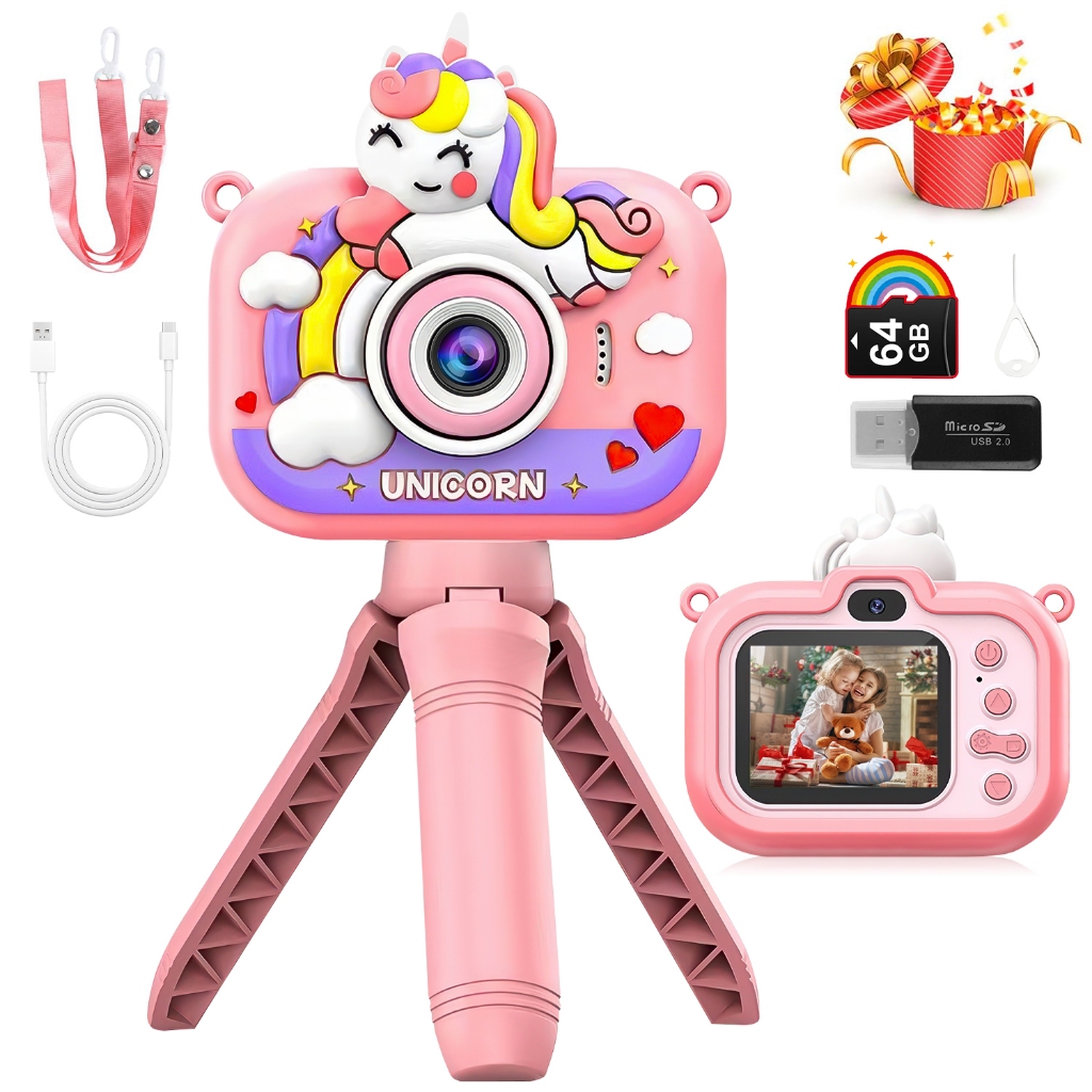 Camera Digital Infantil Com Suporte E Cartão Mem�