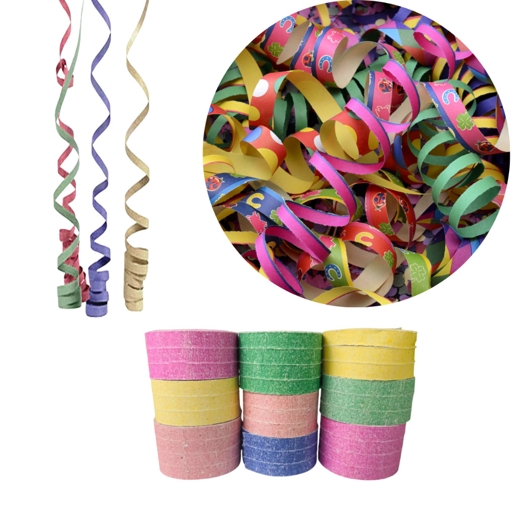 KIT 100 Serpentinas Carnaval Coloridas Folia Brinc