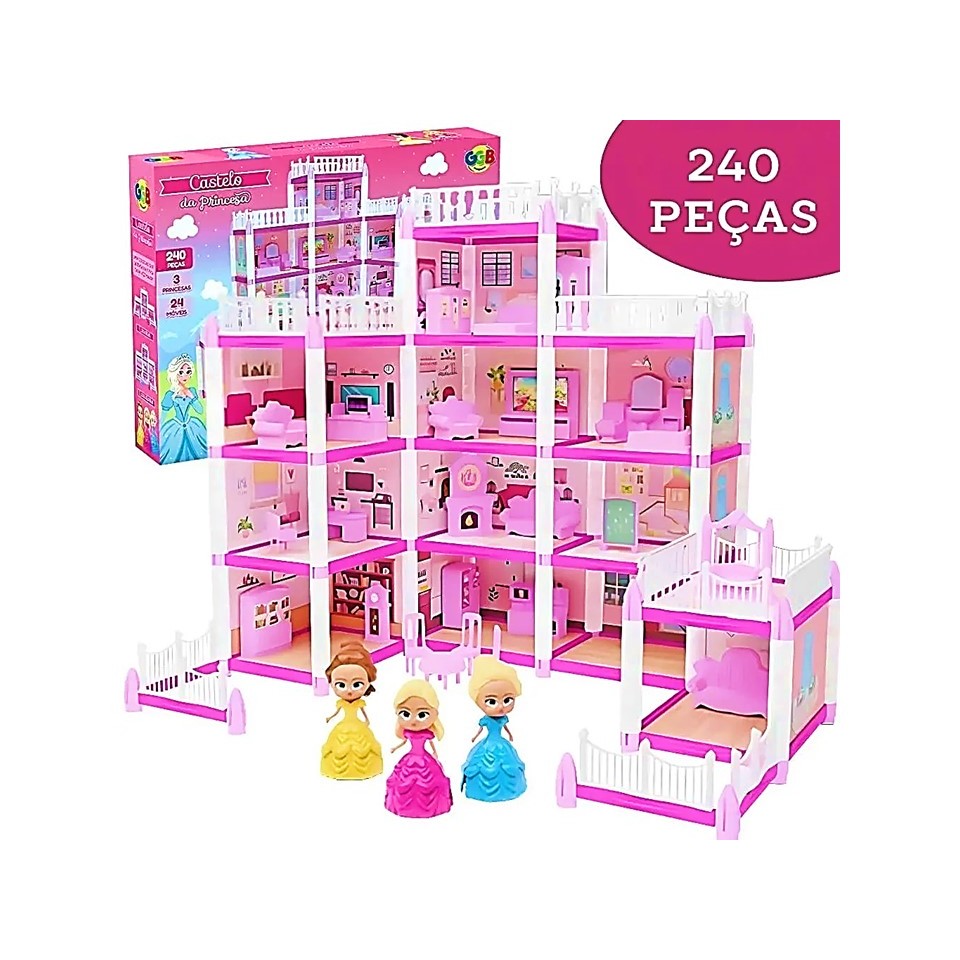 Casinha De Boneca Castelo Da Princesa 240 peças k