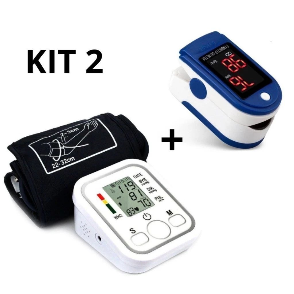 KIT Medidor de Pressão + Medidor de Pulso Oximetr