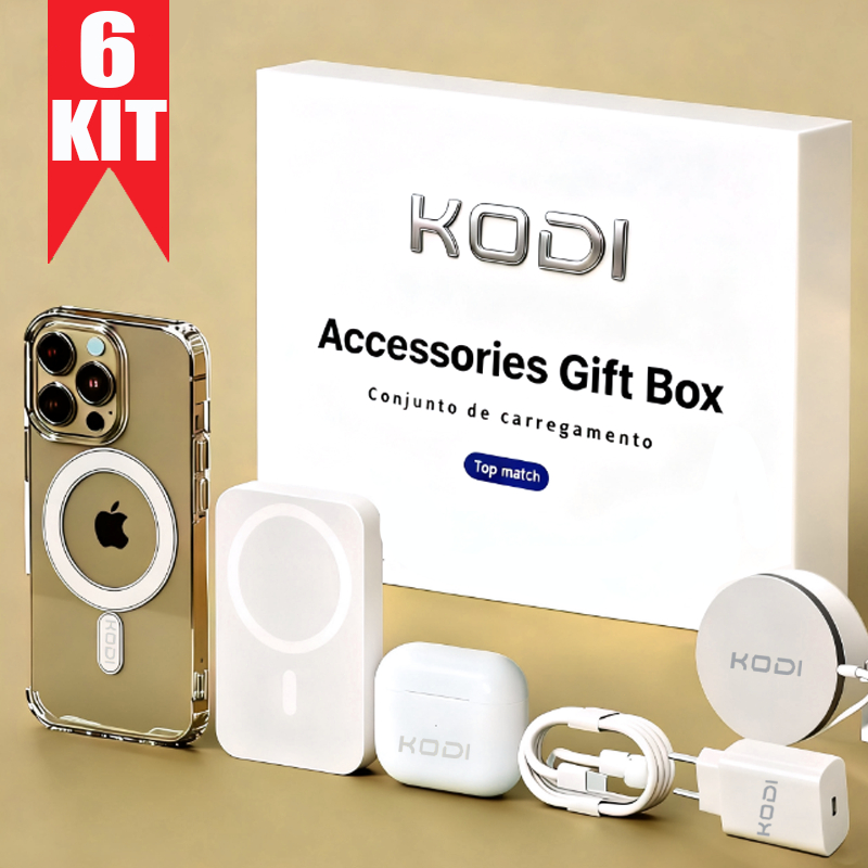 Kit iPhone 6 em 1 Carregador por indução Cabo de