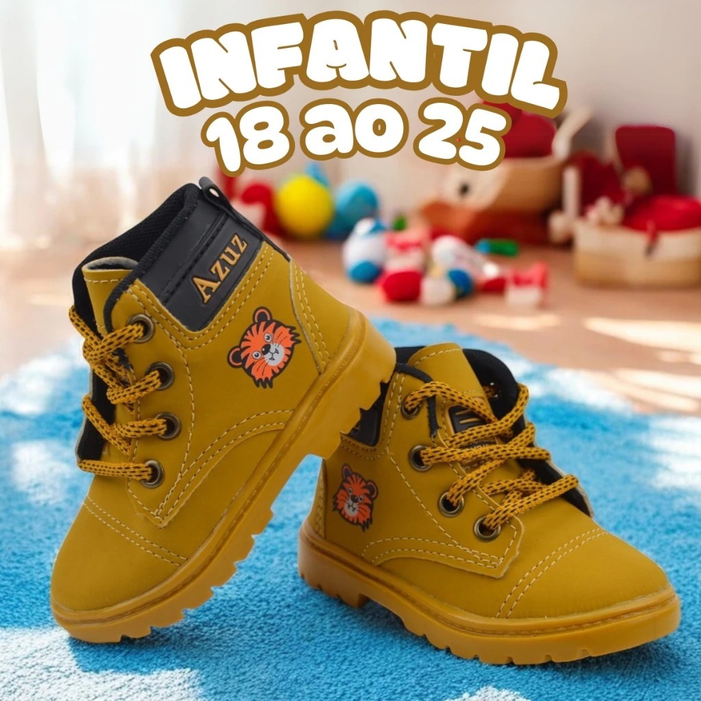 Bota Infantil Bebê Estilo Coturno  Conforto para 