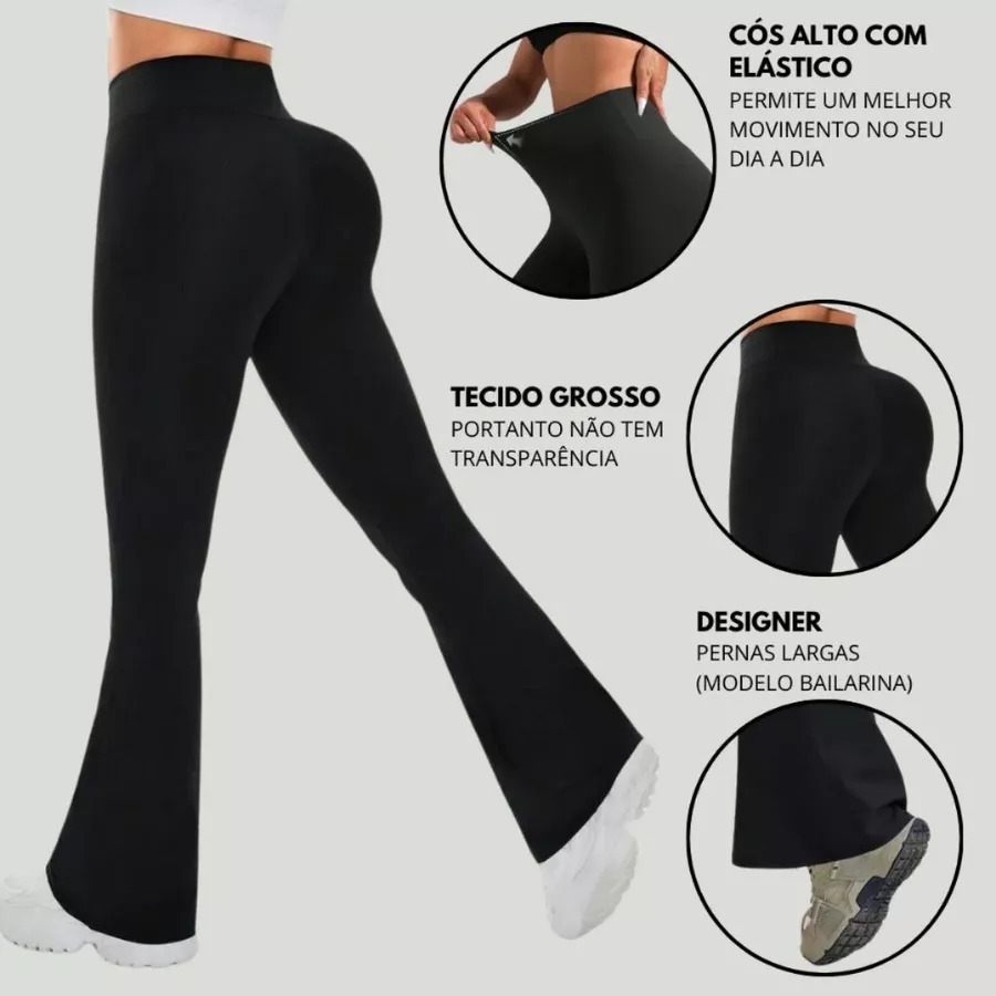 Calça Legging Bailarina Flare Modela bumbum Cintu
