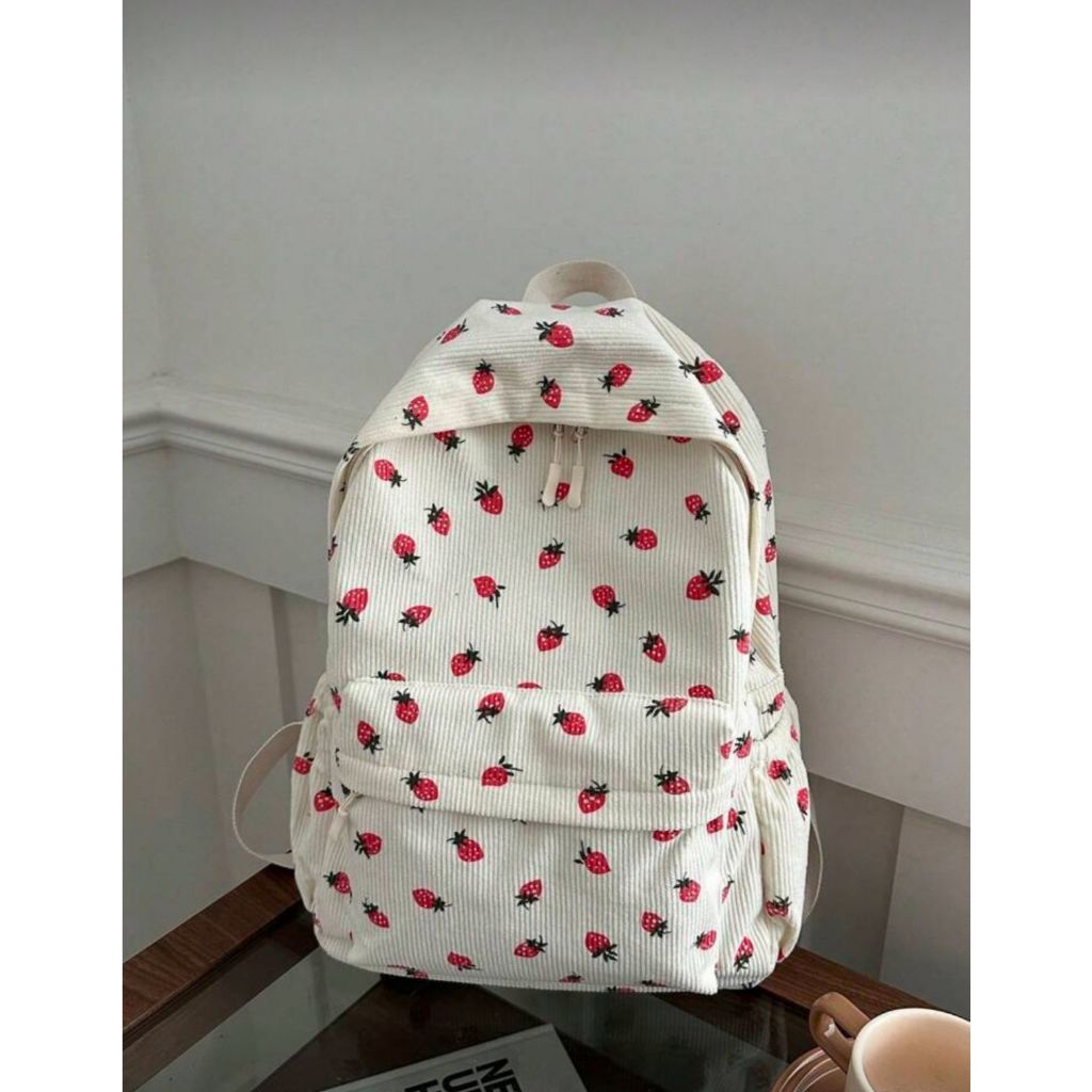 Mochila Feminina Rosa Chiclete com Estampa de Mora