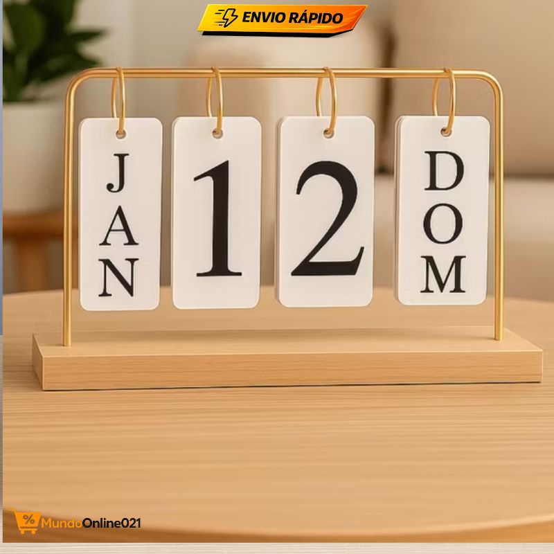 Calendário de Mesa Decorativo com Plaquinhas Home