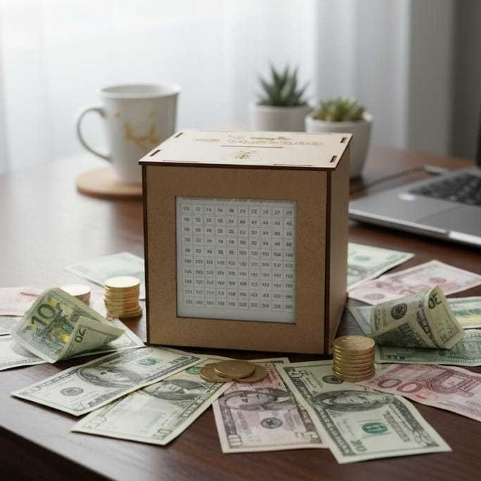 Cofre Desafio 1 mil 5 mil e 10Mil Woodbox Cofrinho