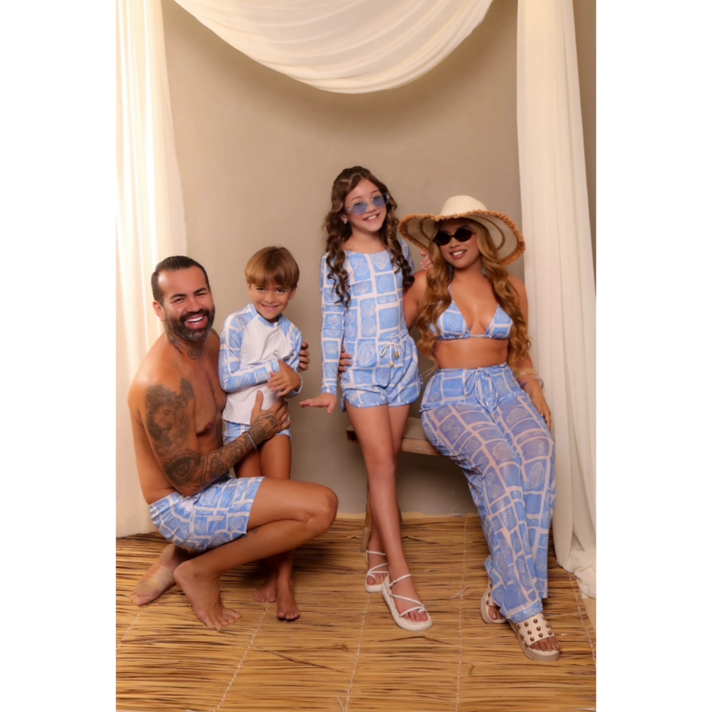 Kit Familia Moda praia Shorts Alta Qualidade