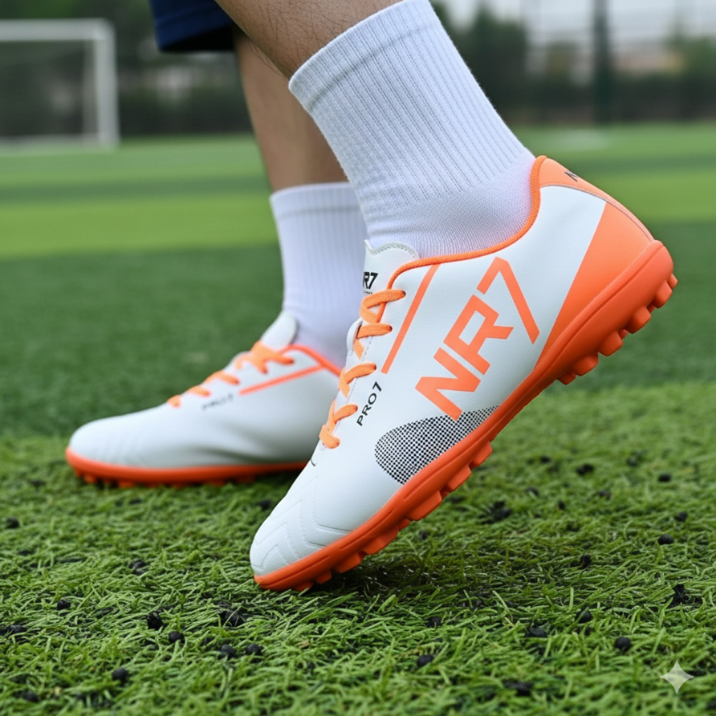 Chuteira Society NR7 com sola costurada, design mo