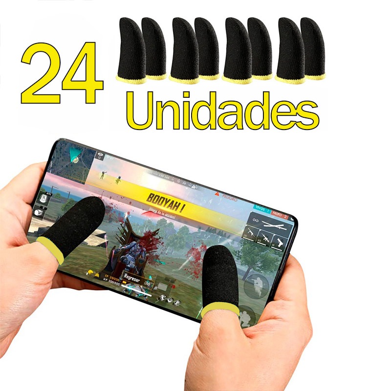 Kit 24 Luva De Dedo Gamer Profissional-Anti Suor R