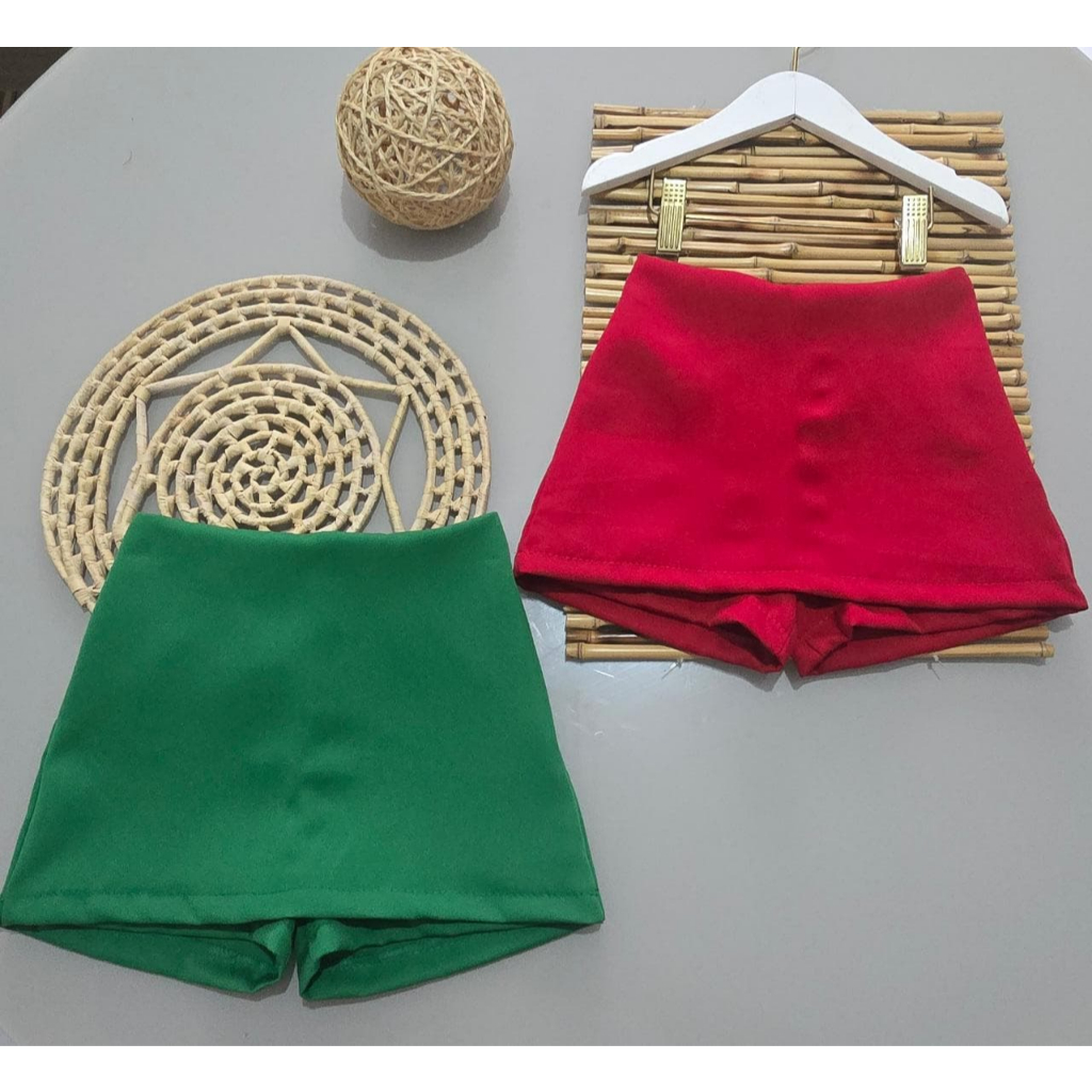 short saia em tecido alfaiataria