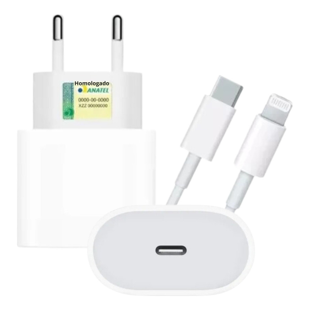 Carregador Turbo 20w Compatível iPhone + Cabo Lig