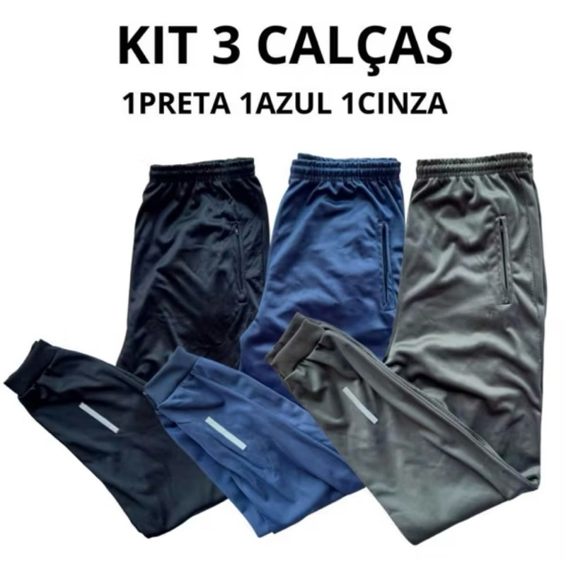 KIT 3 CALÇAS ADULTO ESPORTIVA ACADEMIA PARA TODAS