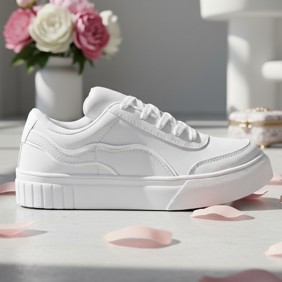 Tenis Branco Feminino Plataforma Confortavel Casua