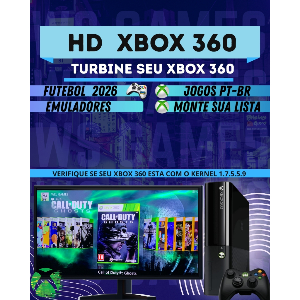 HD Externo para Xbox 360 | Jogos Selecionados | Pr