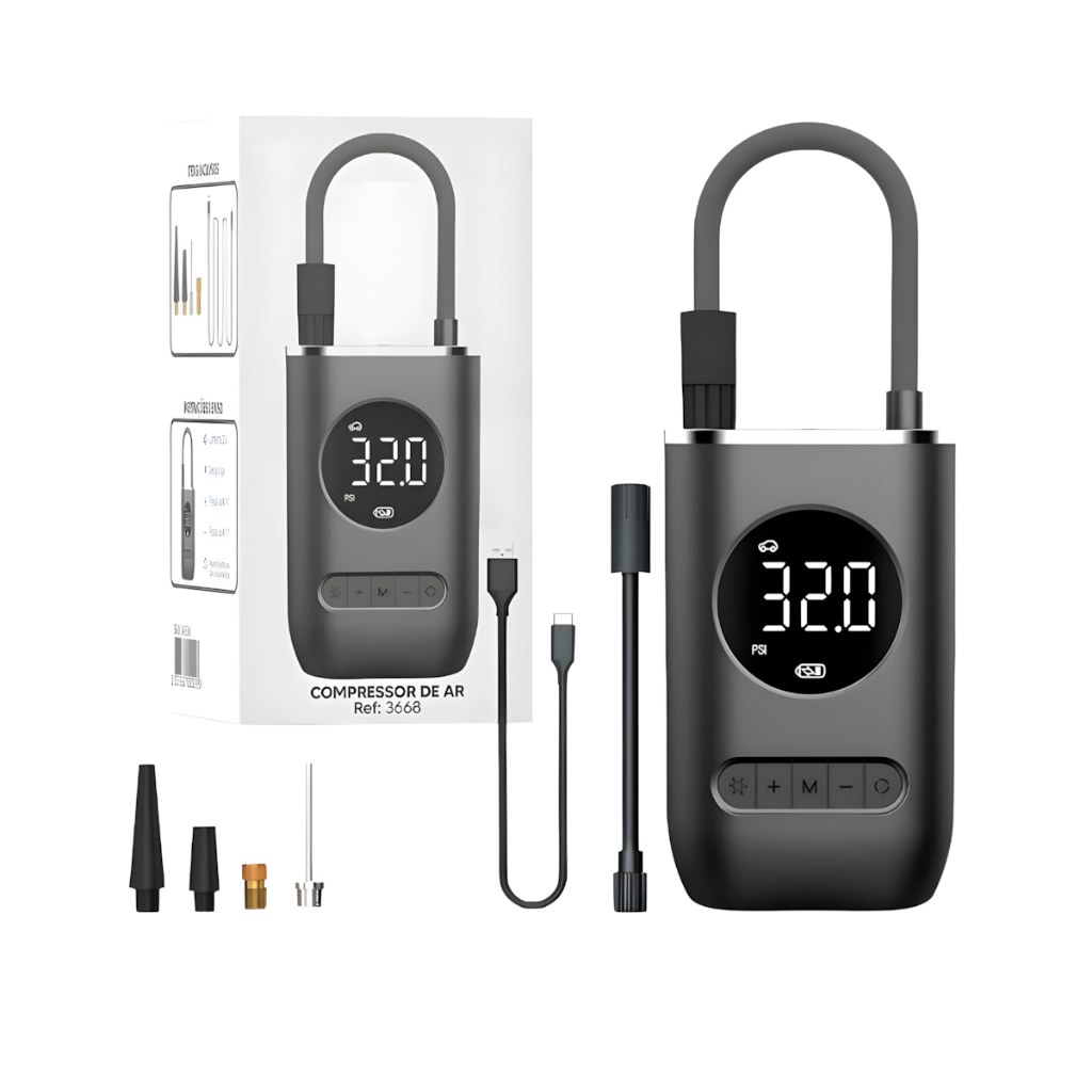 Mini Compressor De Ar Potente Portátil 130 PSi Ca