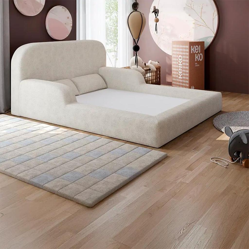 Cama Montessoriana Casal Encanto 100% Espuma Bege 