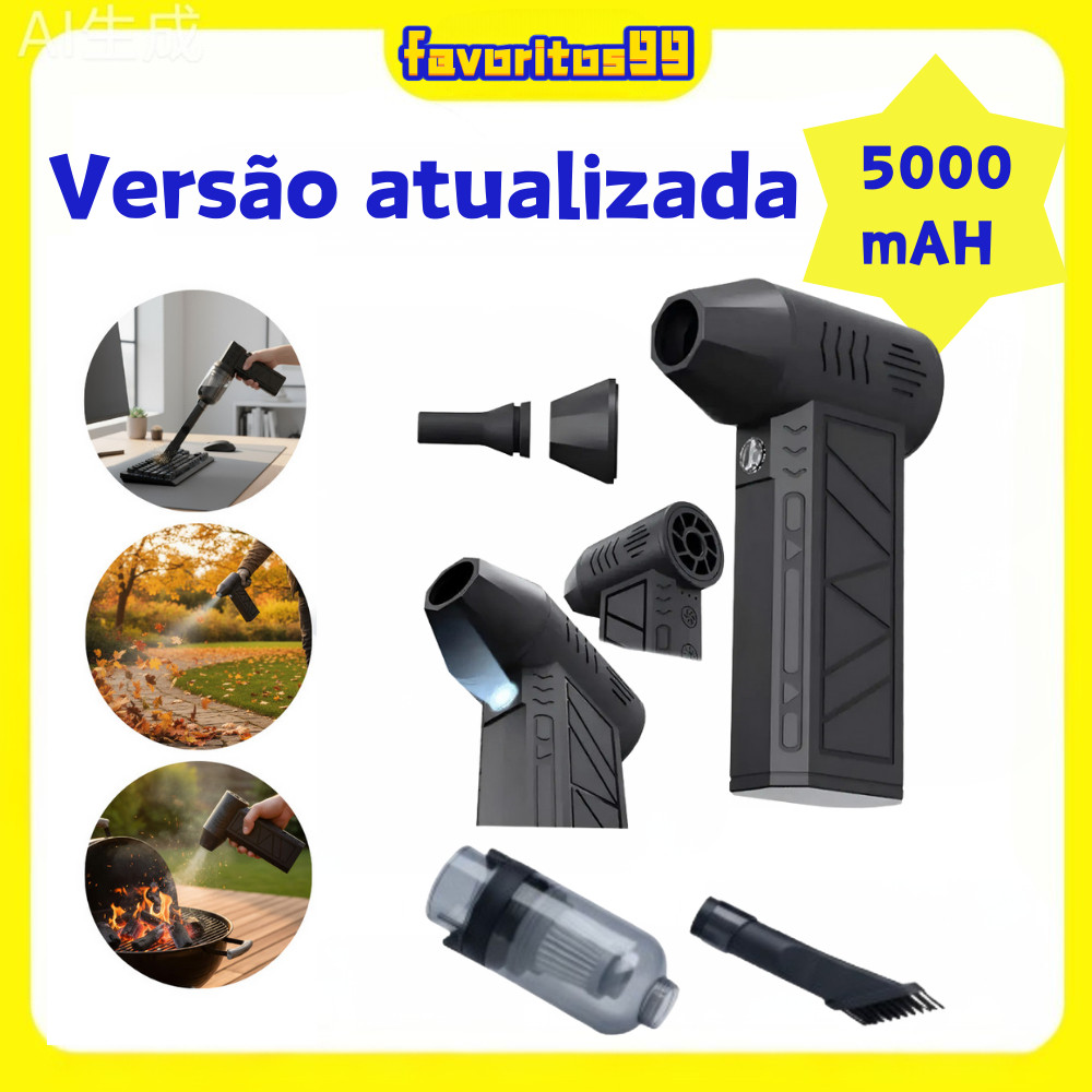 Mini Soprador Ar Turbo Jet Fan Portatil Recarregá