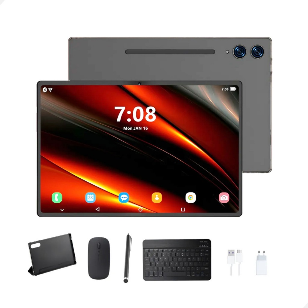 Tablet Pc Com Capa Teclado Mouse Fone Caneta 128gb