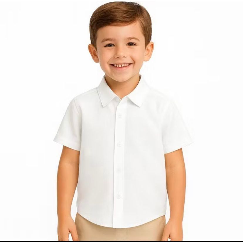 Camisa Social Masculina Infantil Lisa Branca