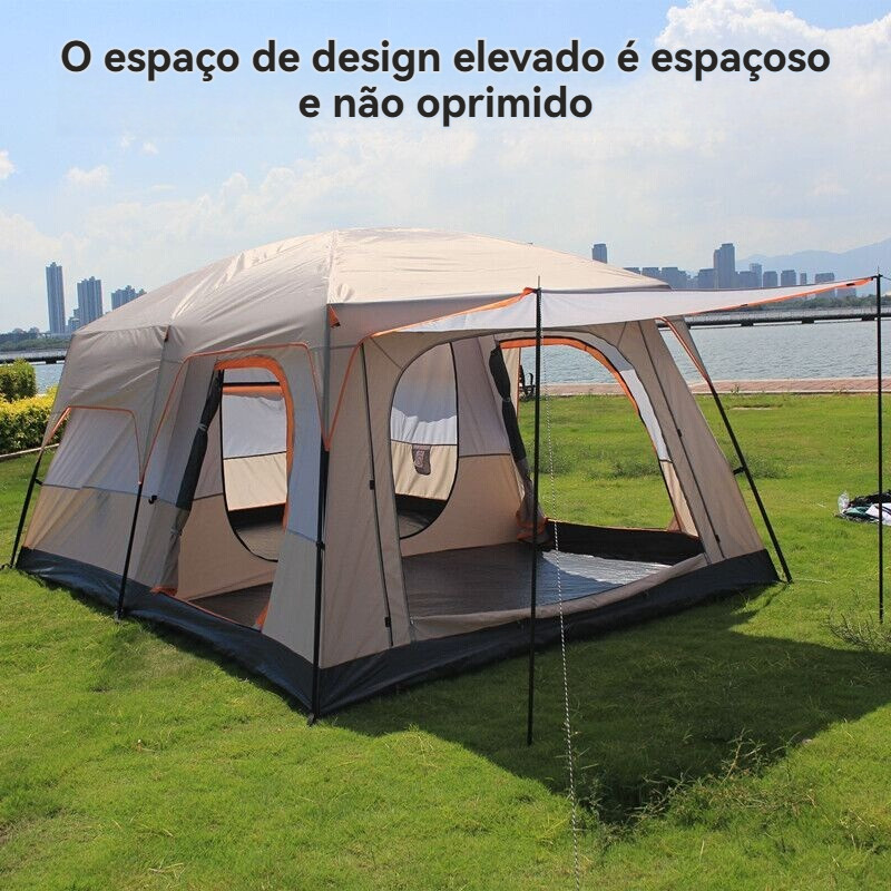 Barraca grande para camping ao ar livre com dois q