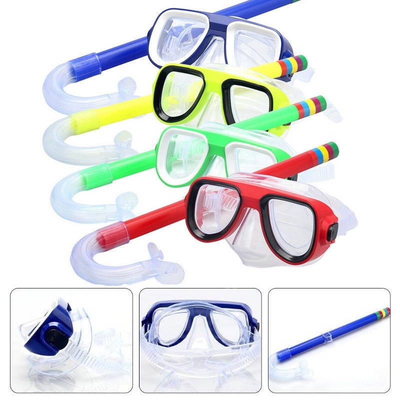 Kit de Mergulho Infantil Snorkel e Óculos Piscina