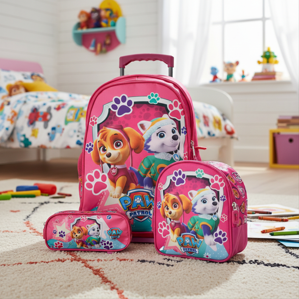 Kit Mochila Infantil Com Rodinhas Patrulha New Can