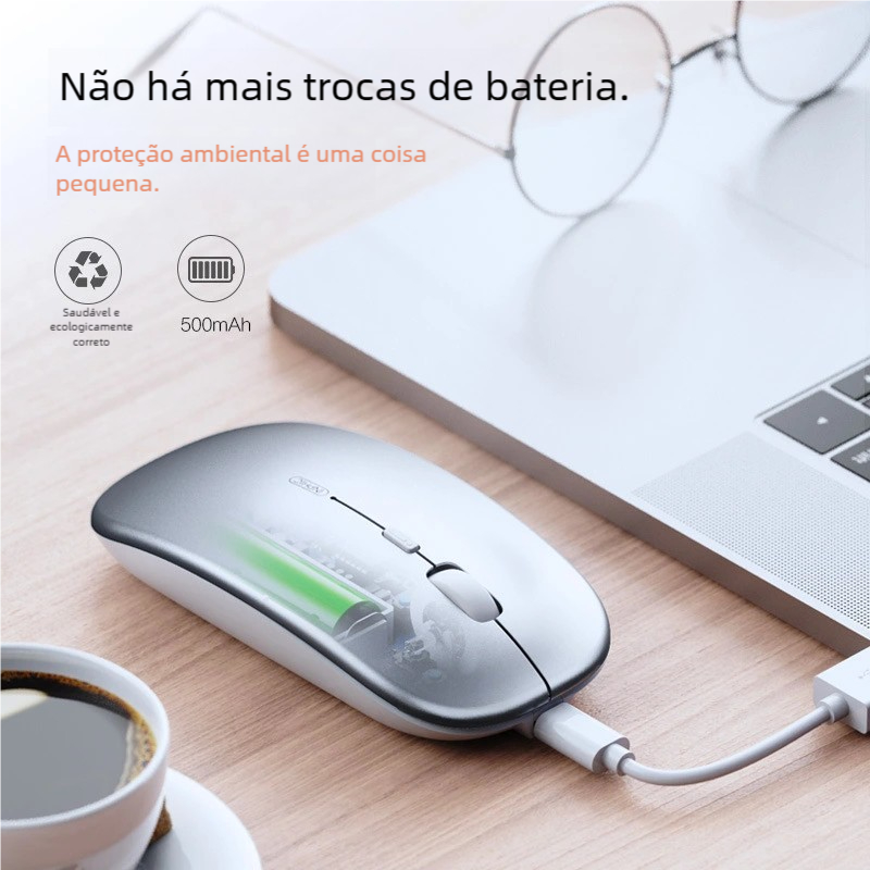 Mouse Sem Fio Wireless Com Bateria Interna Recarre