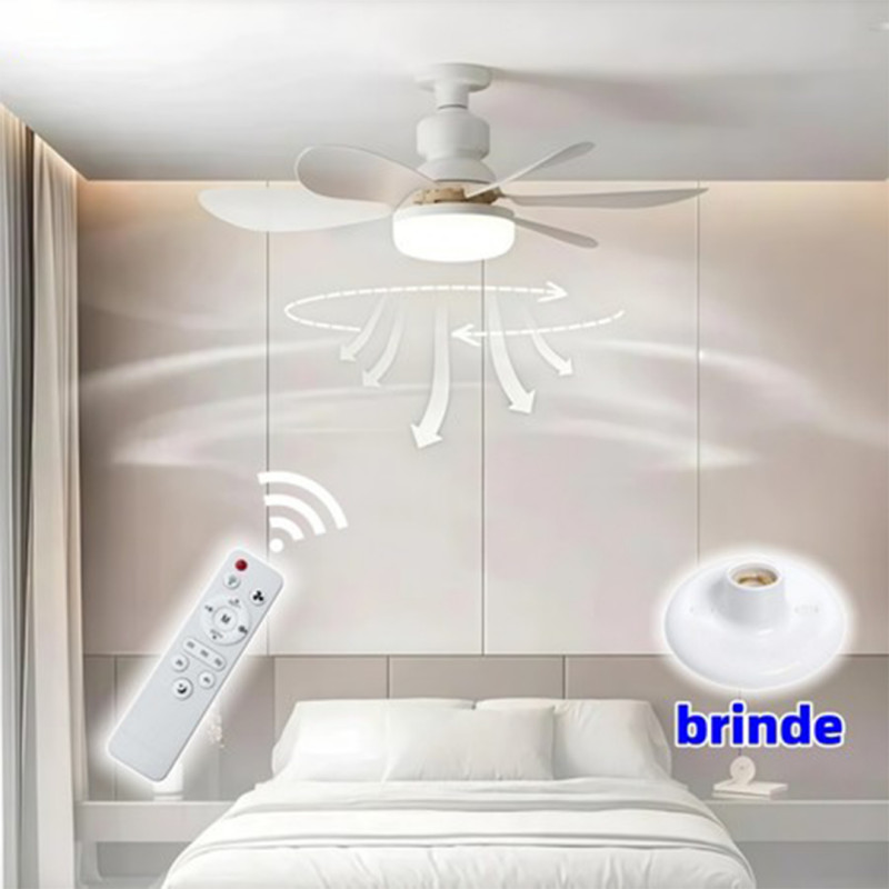 Ventilador de Teto Turbo Silencioso Oval 60W 6 Pá