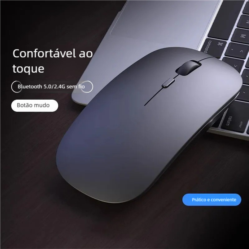 Mouse LED RGB Sem Fio – Bateria Interna Reca