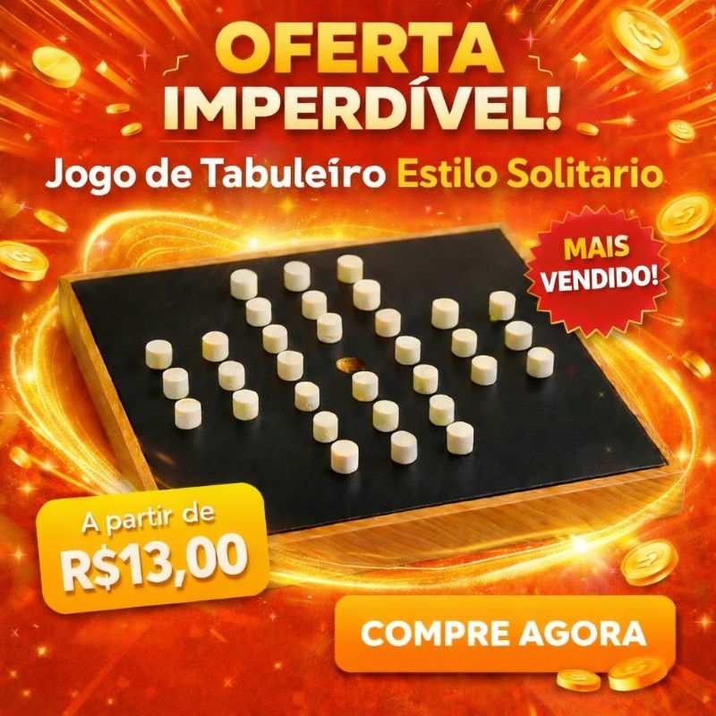 JOGO RESTA UM 1 – MDF – TABULEIRO EDUC