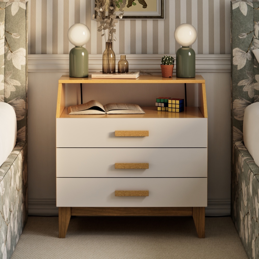 Cômoda Criado Mudo Mesa de Cabeceira Gaveteiro 3