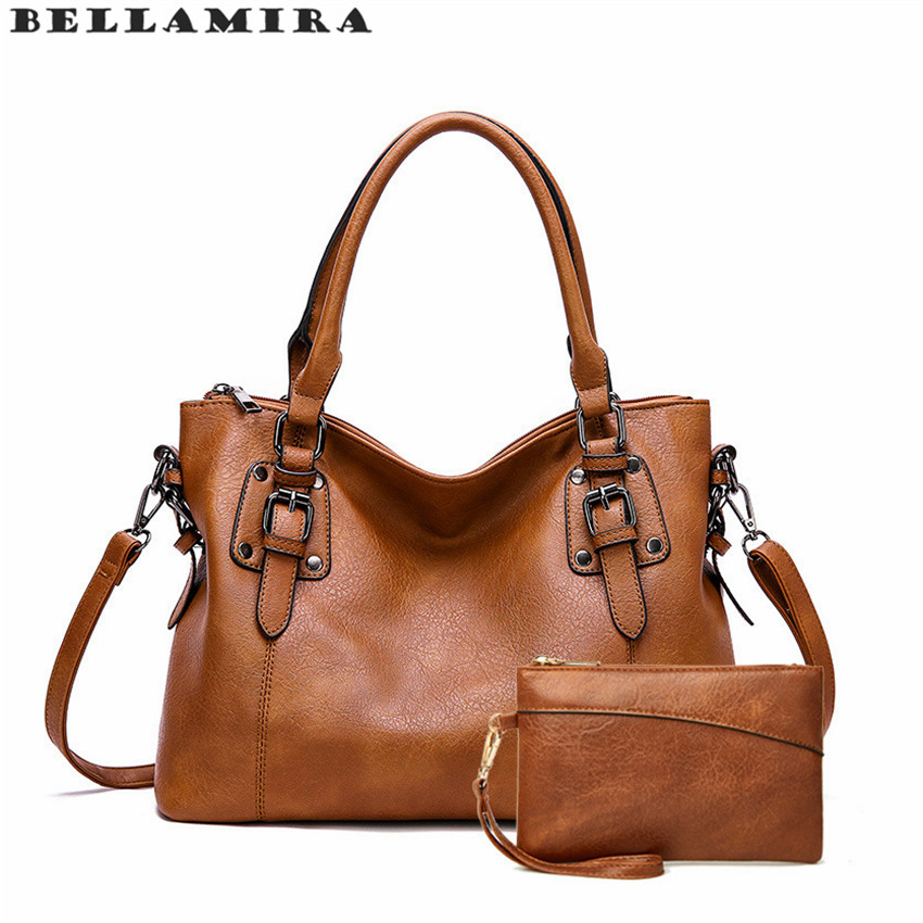 KIT 2 Bolsa Feminina Satchel Pasta Tote De Couro P