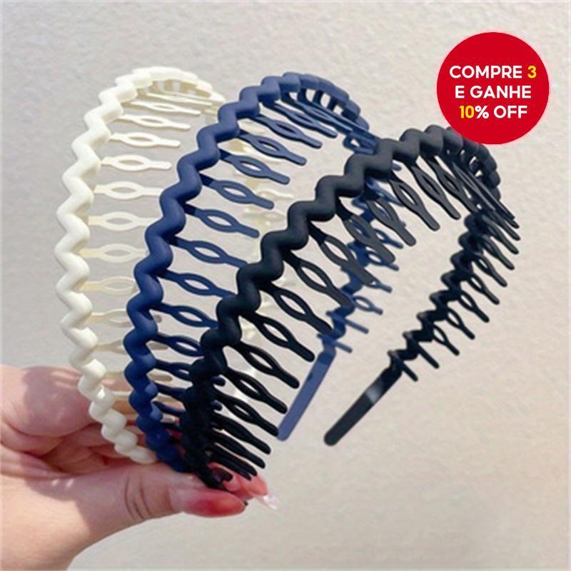 Conjunto de 1/2/3 tiaras flexíveis em zigzag, ant