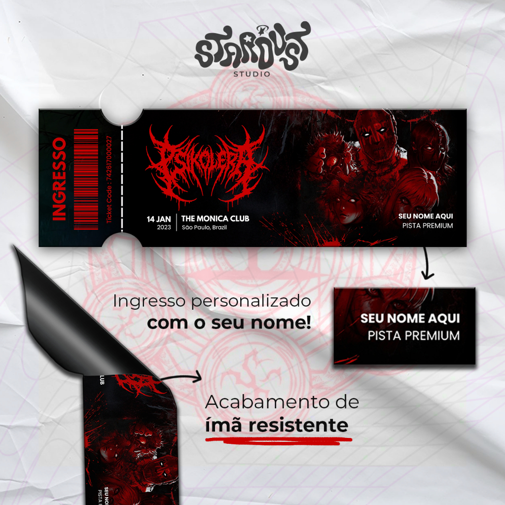 Ingresso Magnético Personalizado | Psikolera R
