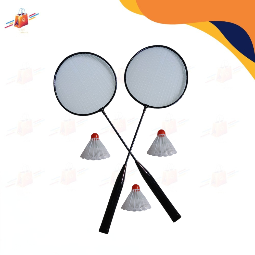 Kit de Badminton 2 Raquetes + 3 Petecas Esporte Tr