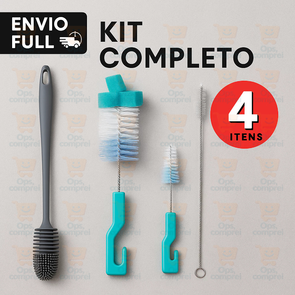 Kit 4 Escovas Para Lavar Louça Garrafa Copo Mamad
