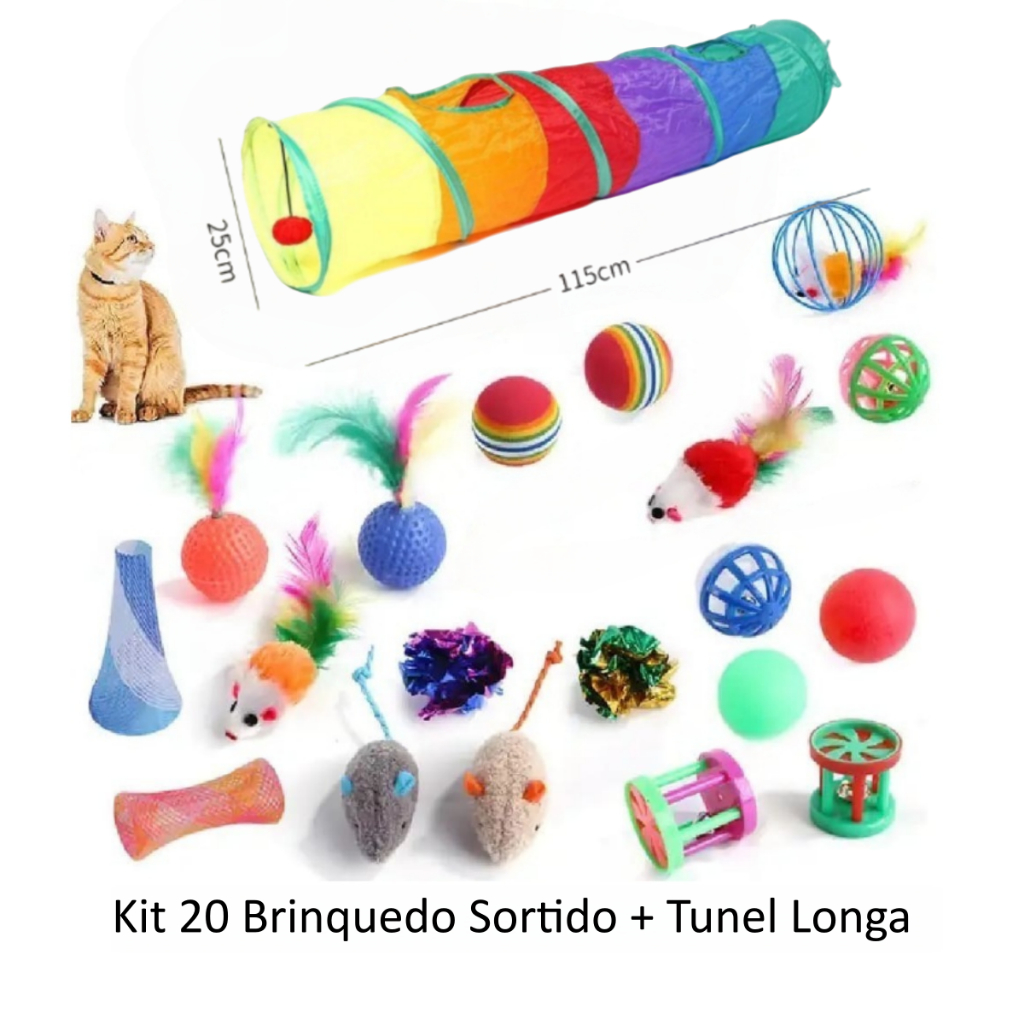 Kit Túnel Labirinto e Ate 20 Brinquedo Sortido Pa