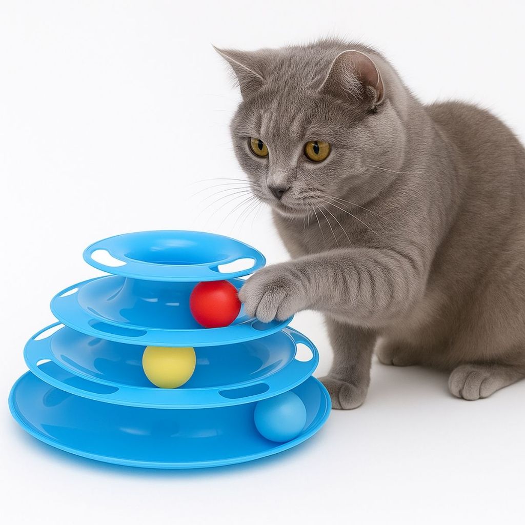Torre de Bolinha Brinquedo Interativo para Gato Ga
