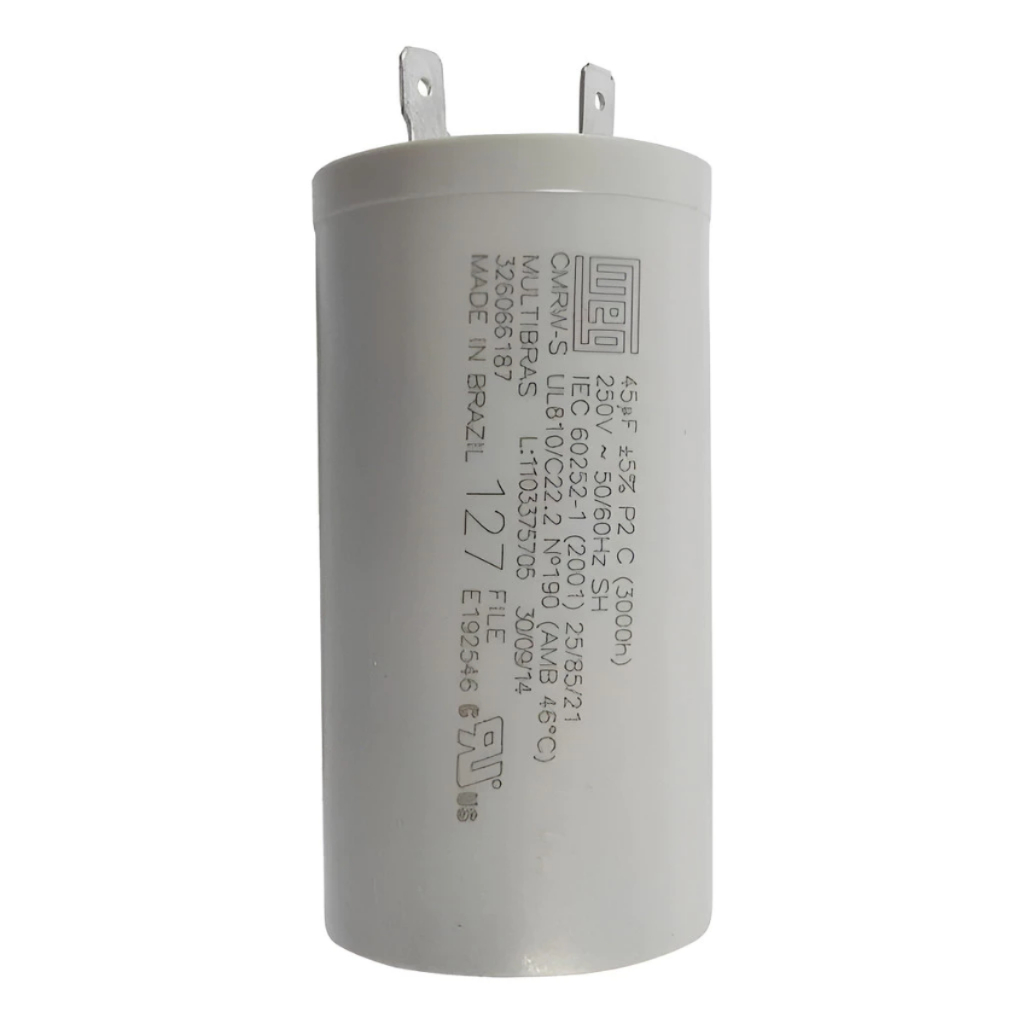 Capacitor Universal 45uF 127V Para Lavadora Partid