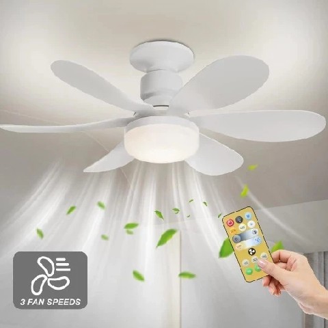 Ventilador de teto Com Luz para Pequenos Espaços 