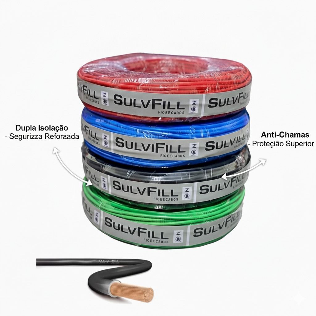Fio Verde 2,5mm Cabo Flexível Rolo Com 50 Metros 