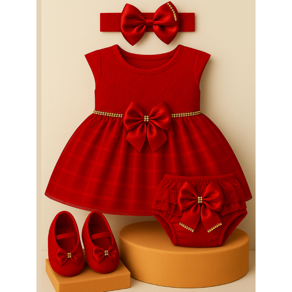 Kit para Bebê Vestido + Calcinha Bunda Rica + Sap